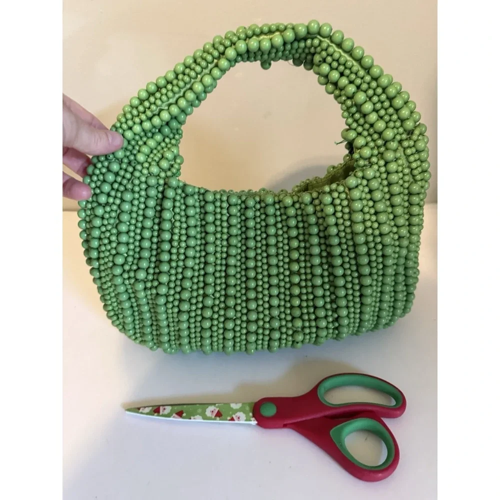 Boho Lime Green Beaded Handbag